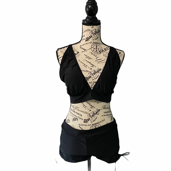 Other - Black Bikini, XXL, boy shorts adjustable ties, NWT